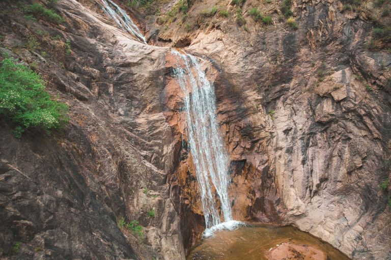 Seven Falls In A Rocky Area