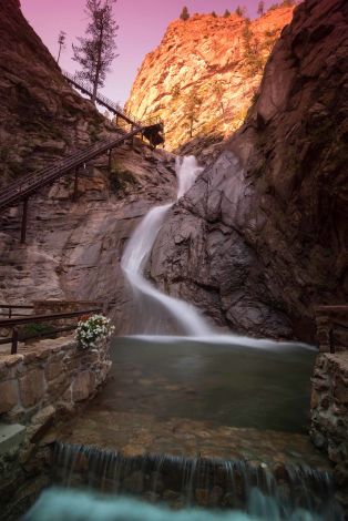 A Waterfall In A Canyon