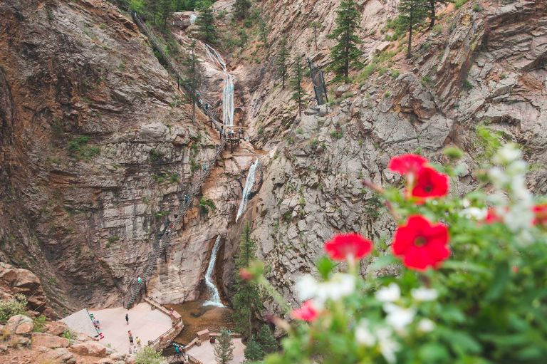 A Waterfall In A Rocky Area