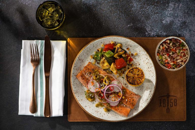 A Plate of Food at Restaurant 1858